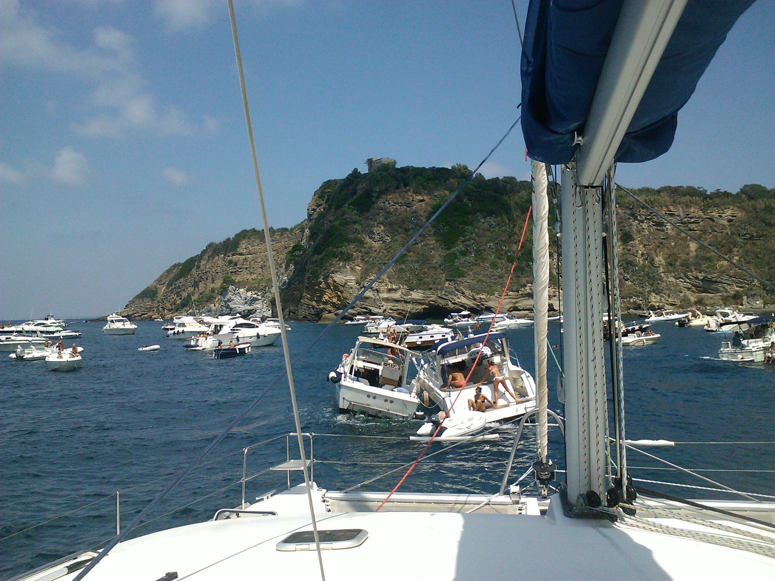 Crowded anchorages in Italy